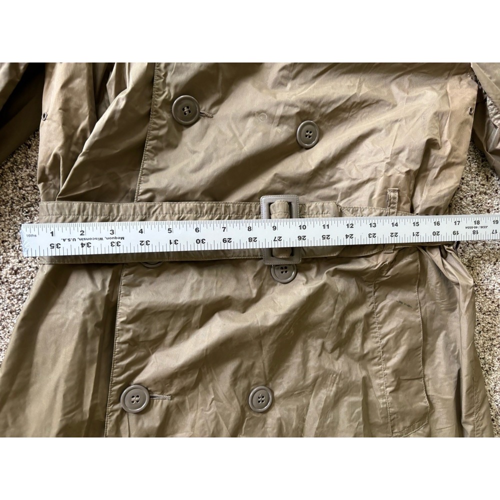 US Army Vintage 50s Korean War Rain Coat Military Trench 36 REG Nylon Taupe Read - Picture 10 of 16